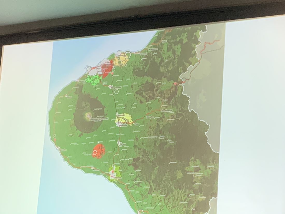 The WSP energy precincts study map of Taranaki showing candidate precinct areas